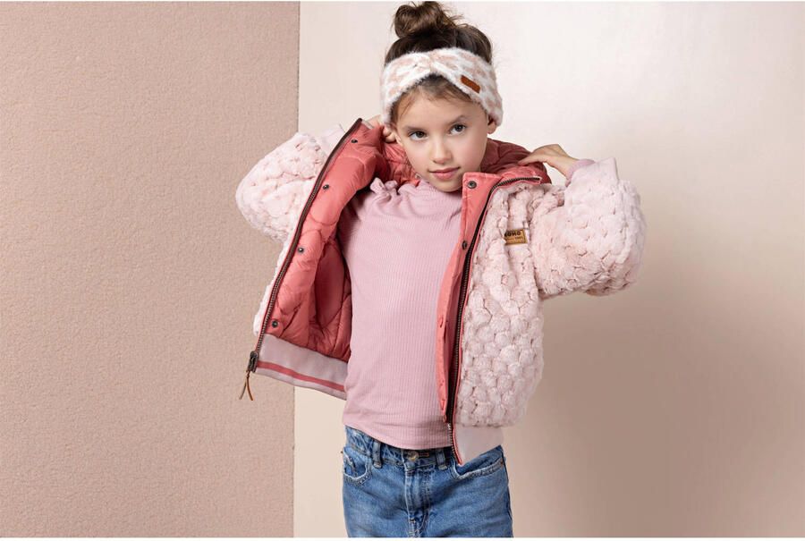 NONO reversible faux fur jas roze - Foto 2