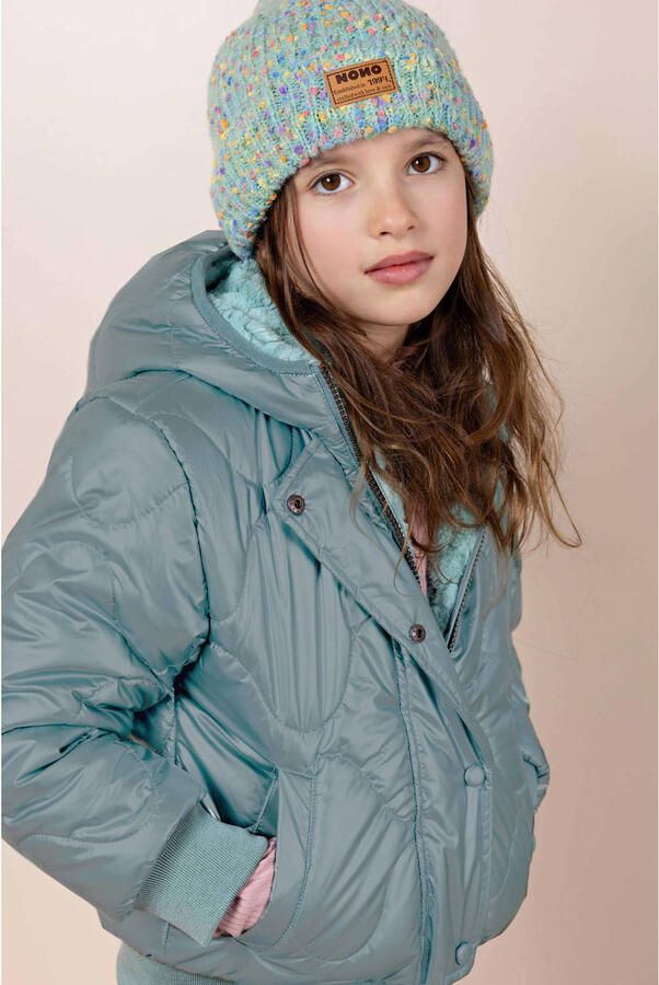 NONO reversible faux fur winterjas groen