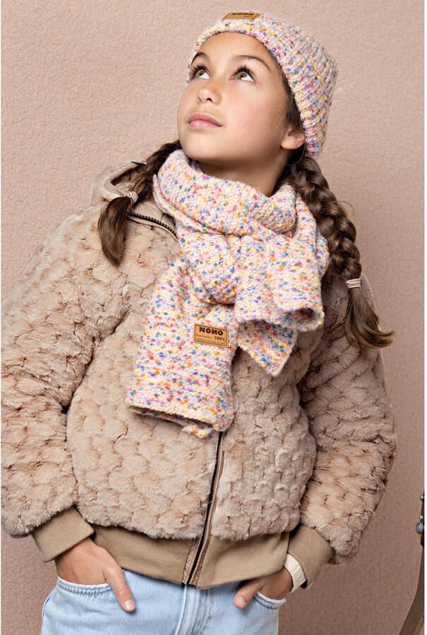 NONO reversible faux fur winterjas lichtbruin