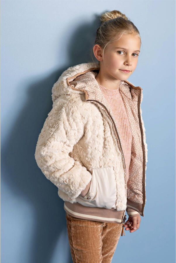 NONO Meisjes Jassen Bomby Reversible Hooded Bomber Jacket Zand - Foto 5