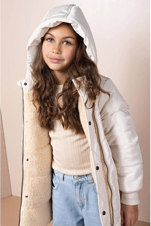 NONO reversible teddy winterjas ecru