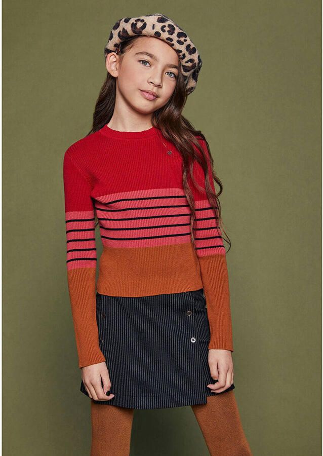NONO skort met krijtstreep zwart Rok Meisjes Polyester Krijtstreep 116