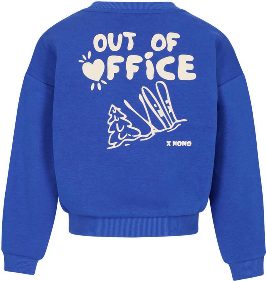 NONO sweater met backprint blauw Backprint