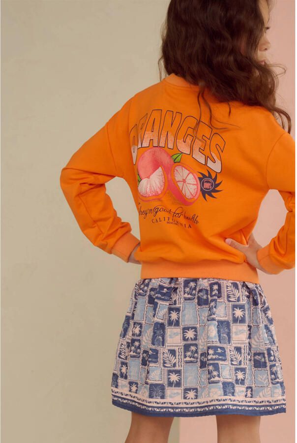 NONO sweater met backprint oranje - Foto 2