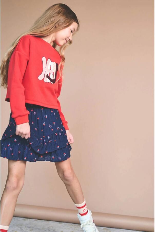 NONO sweater met print rood Meisjes Polyester Ronde hals Printopdruk - Foto 3
