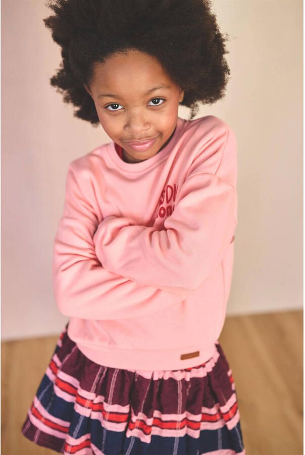 NONO sweater met print roze Printopdruk