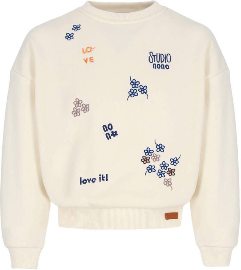 NONO sweater met print wit