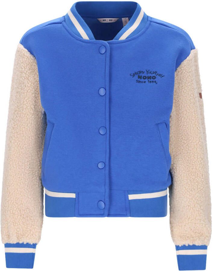 NONO Meisjes Jassen Darsy Furry Varsity Jacket Blauw - Foto 5
