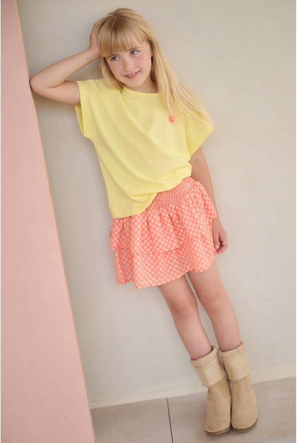 NONO Meisjes Rokken Nika Aop Smocket Skirt Oranje - Foto 6