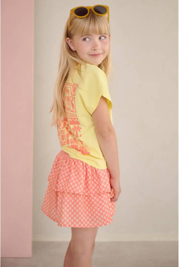NONO Meisjes Rokken Nika Aop Smocket Skirt Oranje - Foto 5