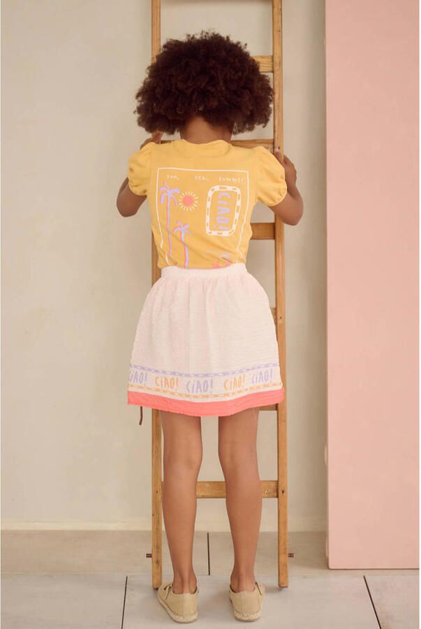 NONO T-shirt met backprint geel - Foto 3