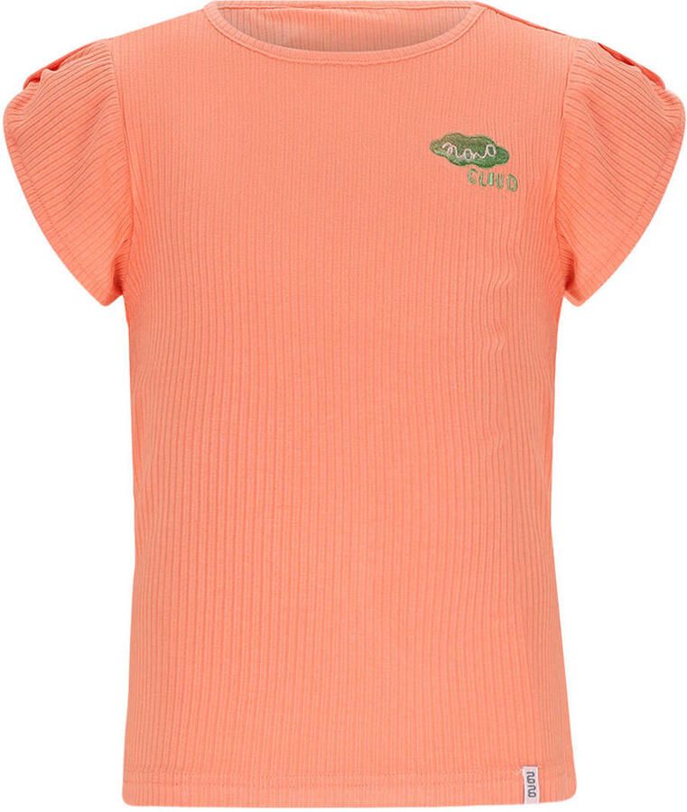 NONO Meisjes Tops & T-shirts Kapri Rib Jersey With Fancy Sleeve Oranje - Foto 5