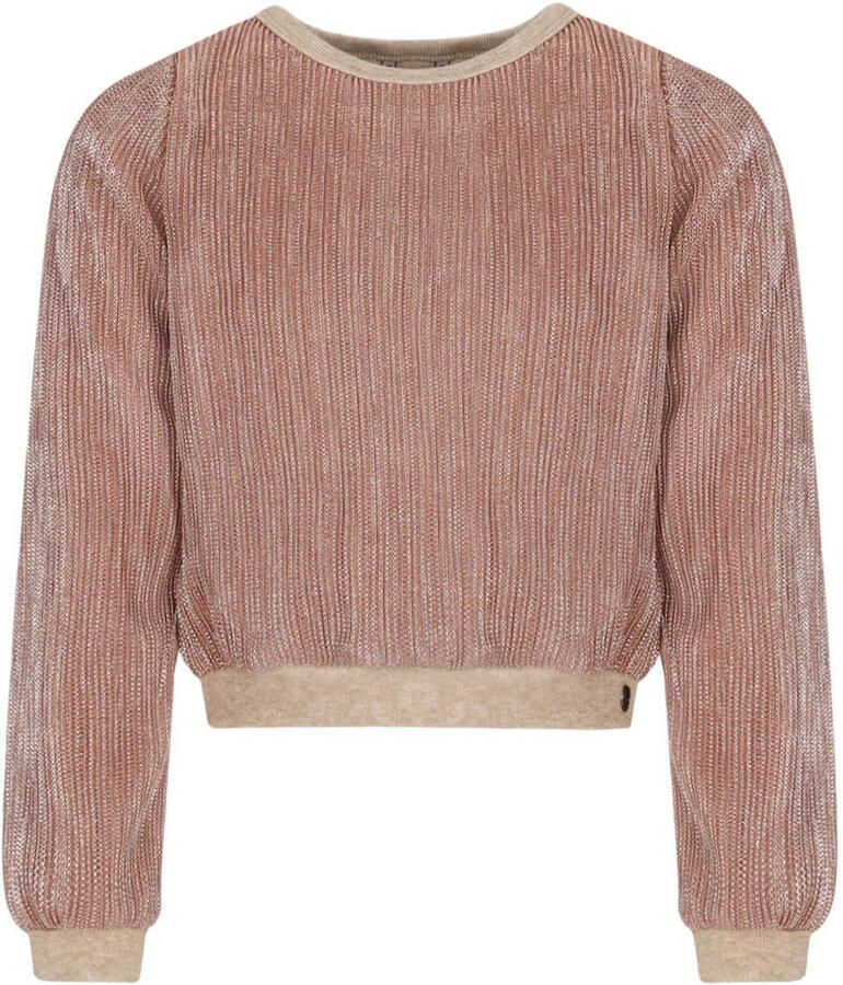 NONO top met glitters beige