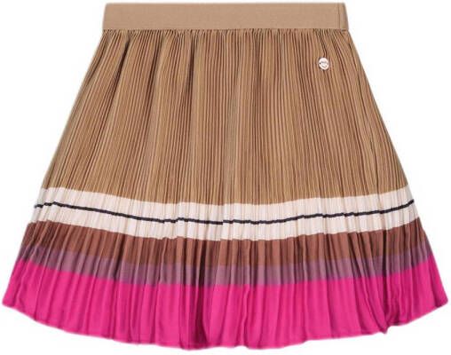 NONO plissé rok Nulan van gerecycled polyester zalmroze velroze Meisjes Gerecycled polyester (duurzaam) 158 164