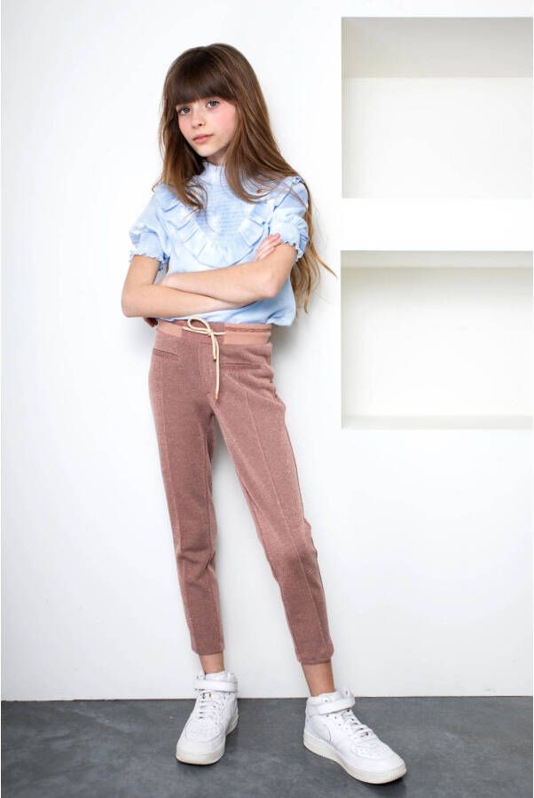 NONO slim fit broek Secla oudroze