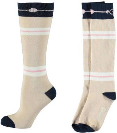 NONO sokken Rover beige wit zwart Meisjes Katoen Streep 110 116