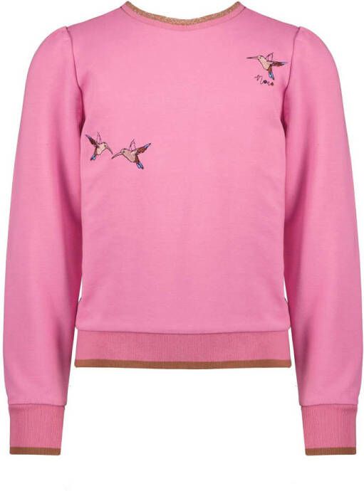 NONO sweater Kate met printopdruk roze