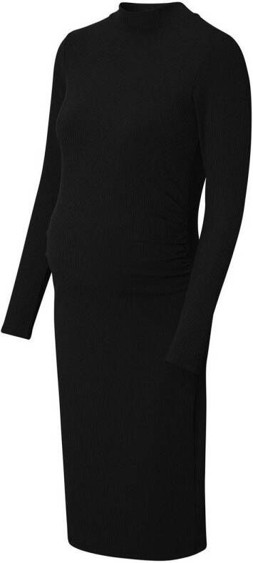 Noppies ribgebreide zwangerschapsjurk Aima van gerecycled polyester zwart
