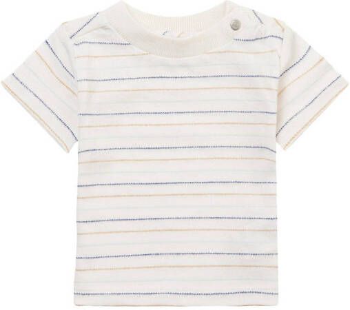 Noppies baby gestreept T-shirt Merrick van biologisch katoen wit