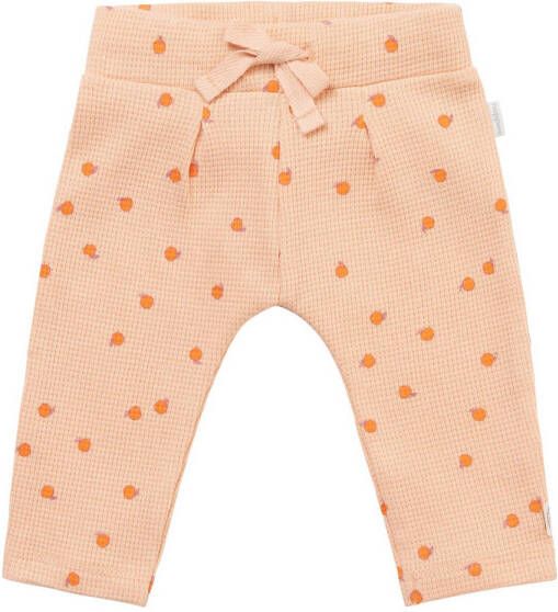 Noppies baby regular fit broek Belle van biologisch katoen oranje All over print 62