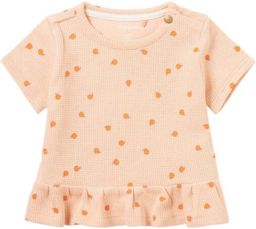 Noppies baby T-shirt Nampa van biologisch katoen oranje All over print 62
