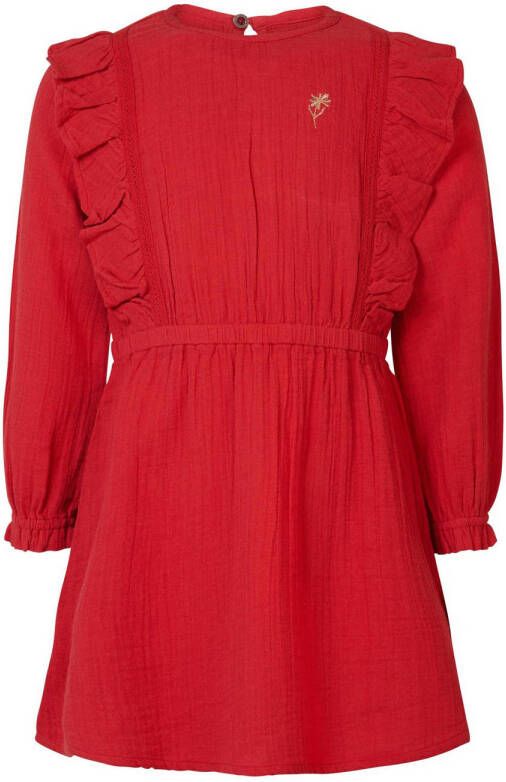 Noppies jurk rood Meisjes Katoen Ronde hals 116 | Jurk van