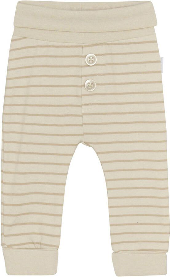 Noppies baby gestreepte casual broek ecru Stretchkatoen