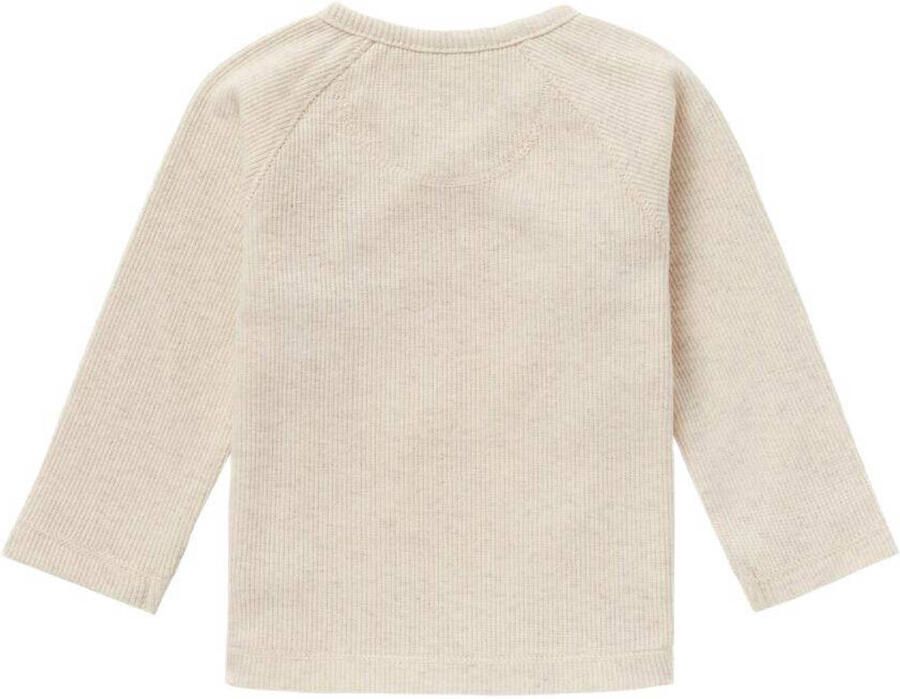 Noppies baby longsleeve Nanyuki met borduursels beige Katoen V-hals 50 - Foto 2