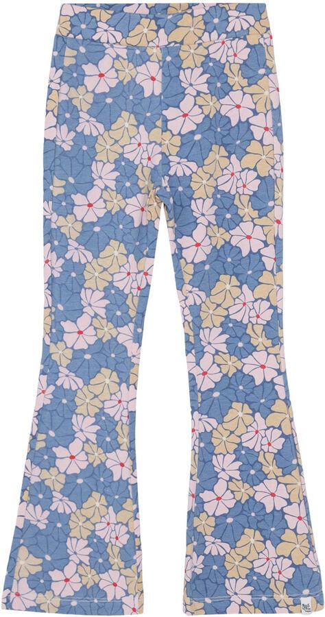 Noppies kids flared gebloemde legging blauw