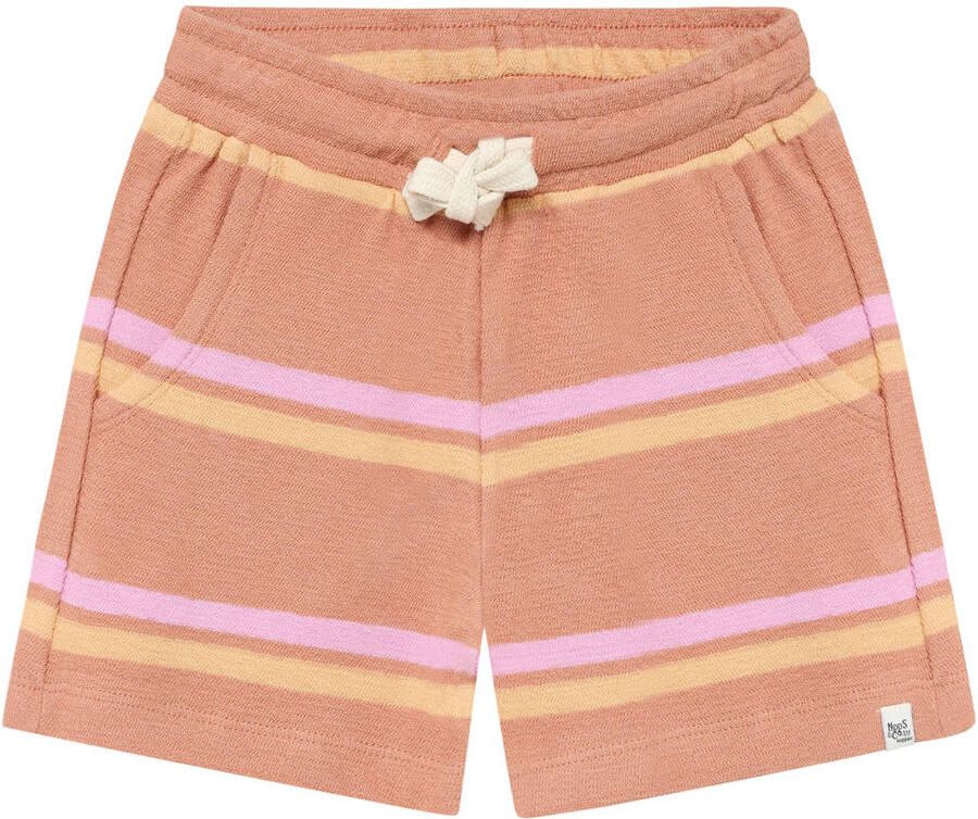 Noppies kids relaxed gestreepte sweatshort lichtbruin