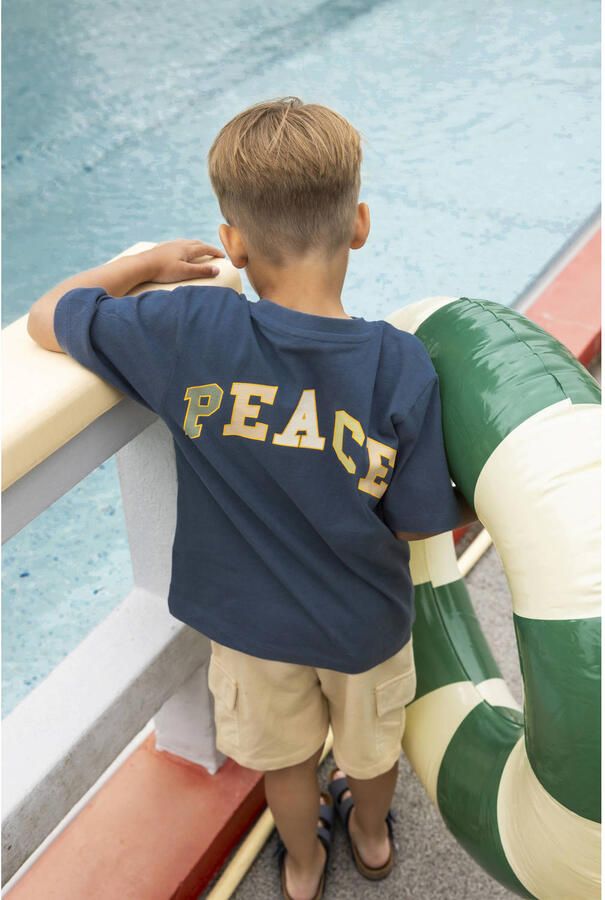 Noppies kids T-shirt met backprint donkerblauw - Foto 3