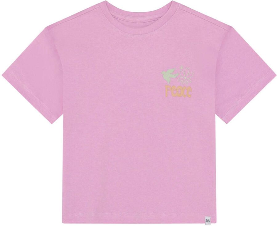 Noppies kids T-shirt met backprint roze
