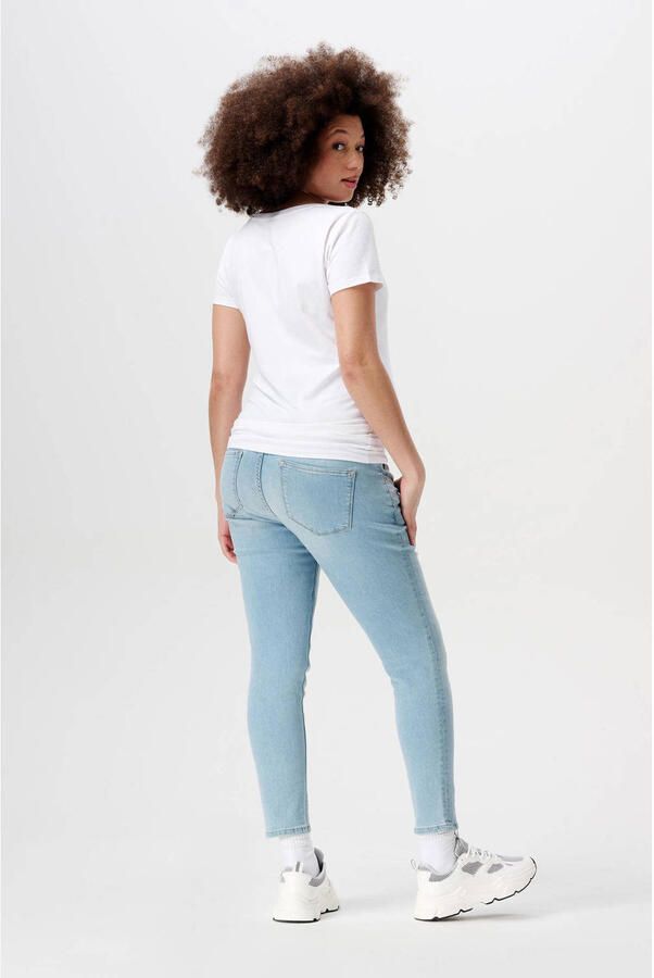 Noppies maternity cropped zwangerschaps slim fit jeans Mila light blue denim