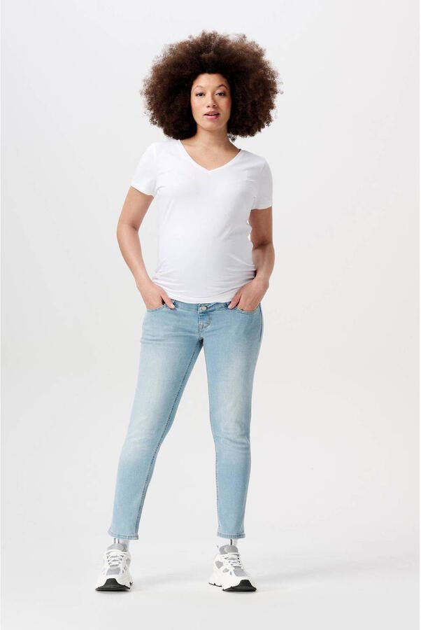Noppies maternity cropped zwangerschaps slim fit jeans Mila light blue denim - Foto 2
