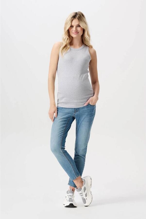 Noppies cropped zwangerschaps slim fit jeans Mila vintage blue Blauw Dames Denim 26 - Foto 3