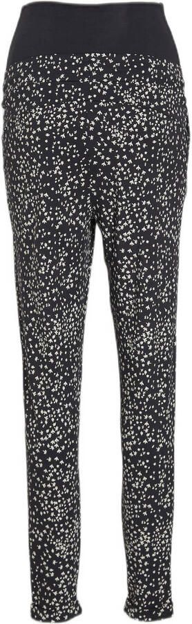 Noppies gebloemde regular fit broek donkerblauw Dames Viscose (duurzaam materiaal) XXL