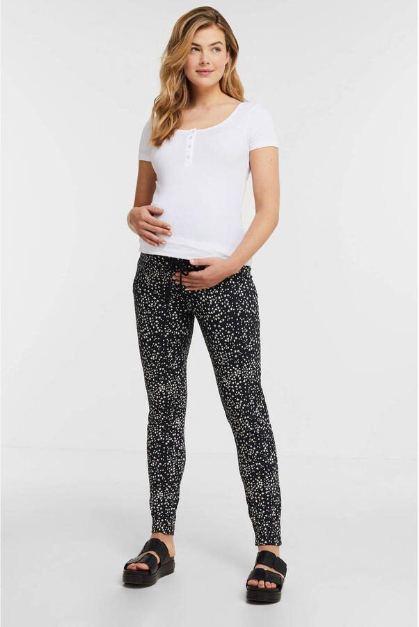 Noppies gebloemde regular fit broek donkerblauw Dames Viscose (duurzaam materiaal) XXL - Foto 2