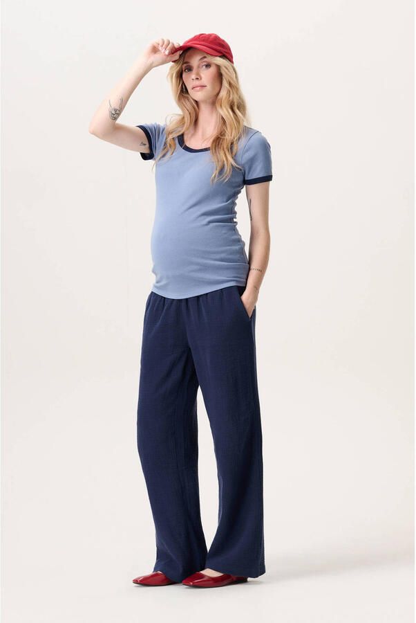 Noppies maternity regular waist zwangerschaps casual broek donkerblauw