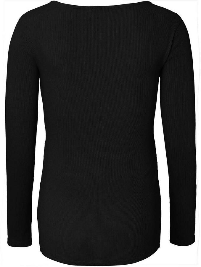 Noppies ribgebreide zwangerschaps- en voedingslongsleeve Sara zwart Dames Stretchkatoen (duurzaam) V-hals XXL