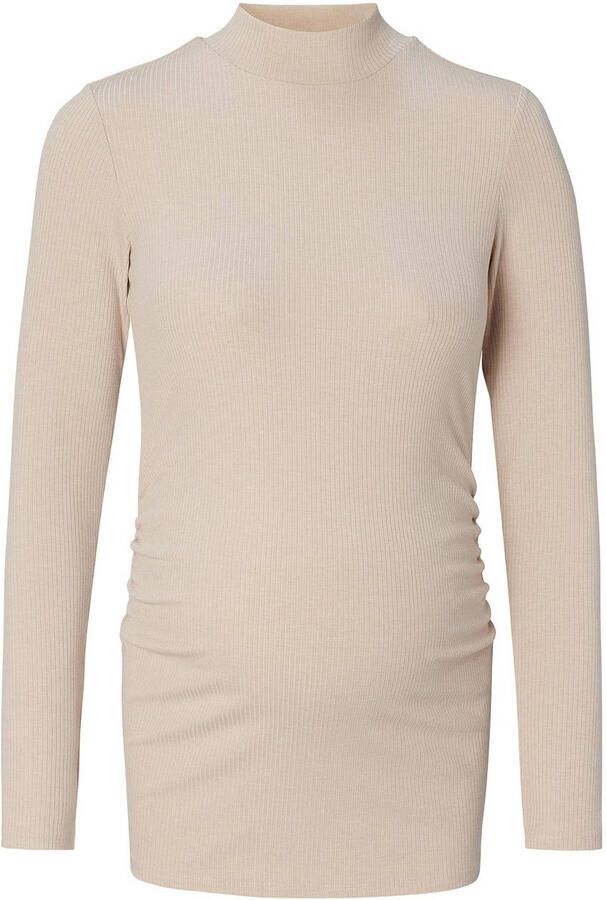 Noppies maternity ribgebreide zwangerschapslongsleeve Sira van polyester beige