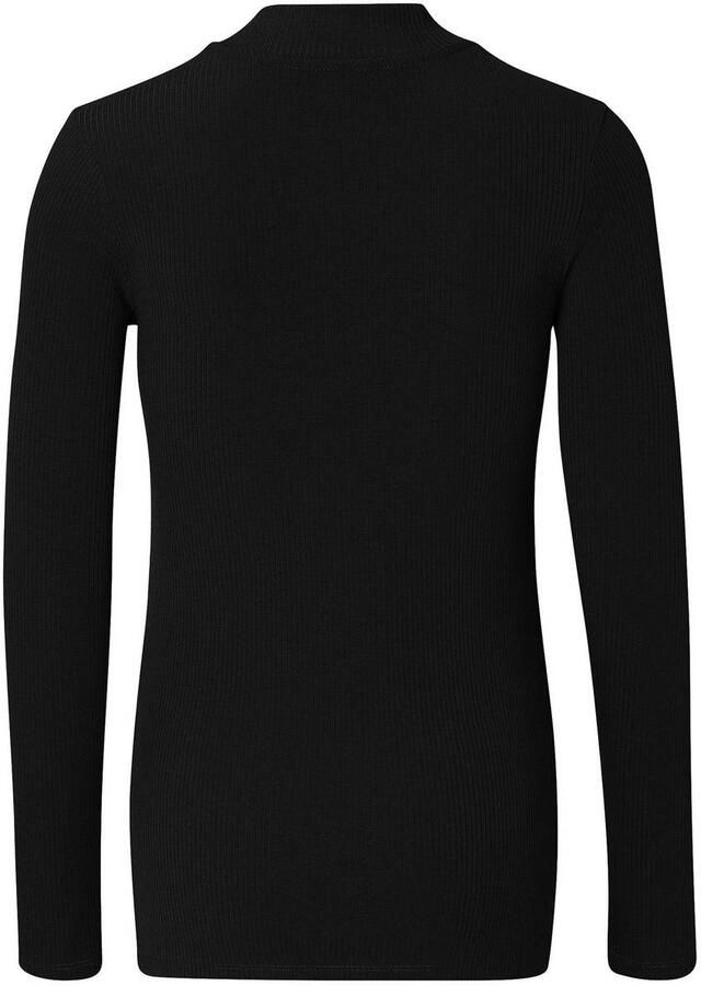 Noppies maternity ribgebreide zwangerschapslongsleeve Sira van polyester zwart