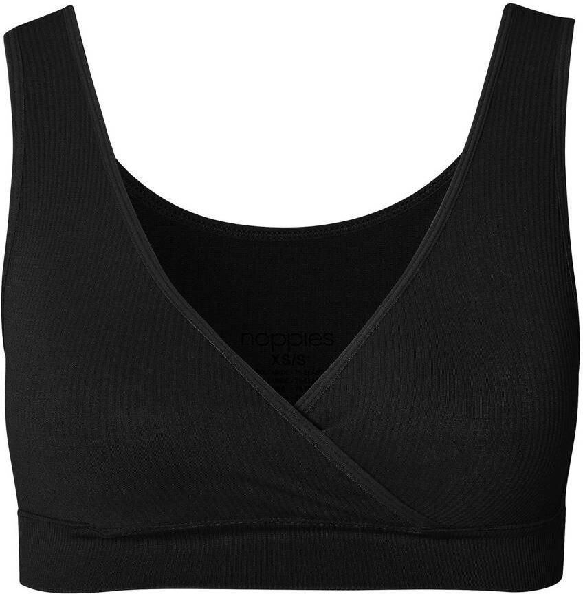 Noppies naadloze voedingstop Gayla met ribstructuur zwart Voedingsbh Dames Polyamide XL XXL