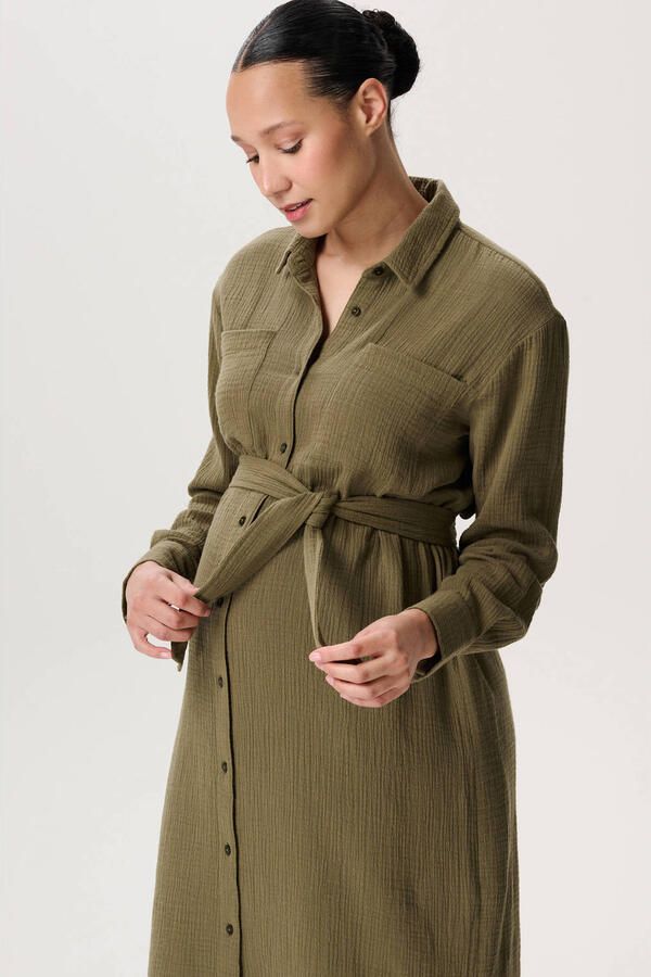 Noppies maternity zwangerschaps blousejurk olijfgroen