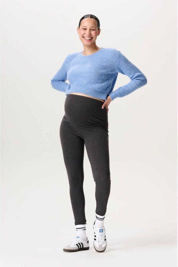 Noppies maternity zwangerschaps cropped trui blauw gebreid