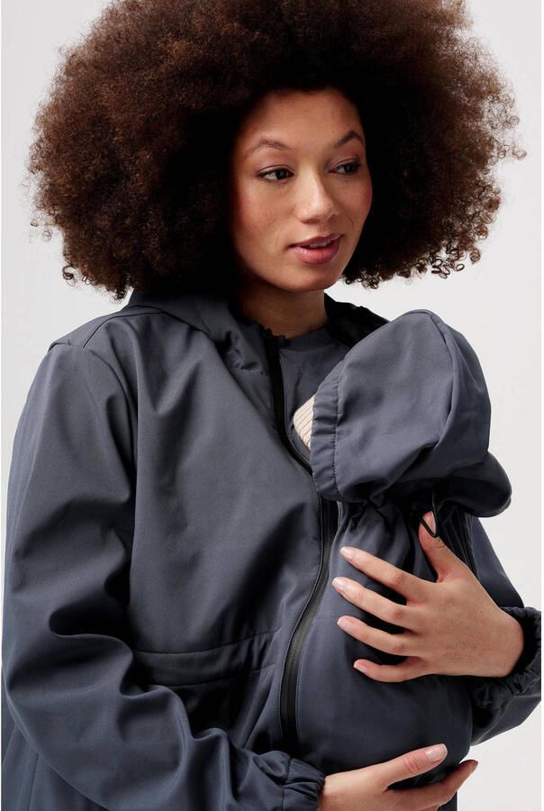 Noppies jas Rey grijs Dames Polyester Capuchon Effen XXL