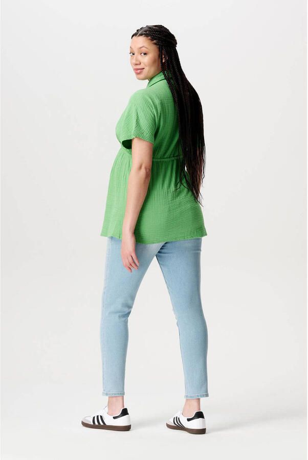 Noppies zwangerschaps- en voedingsblouse Jarra groen Dames Katoen Klassieke kraag XXL - Foto 2