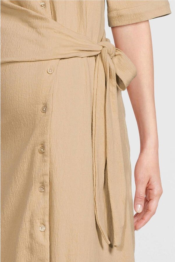 Noppies zwangerschaps- en voedingsjurk Katarina zand Beige Dames Katoen Klassieke kraag XXL - Foto 2
