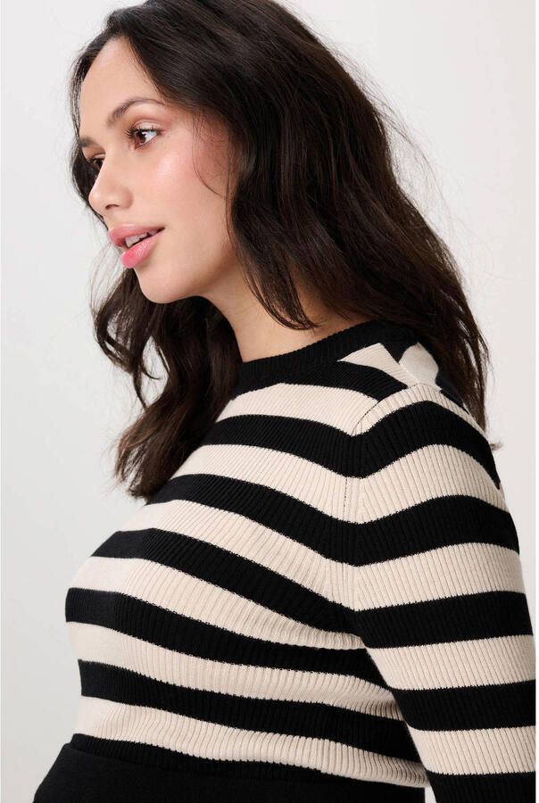 Noppies maternity zwangerschaps gestreepte longsleeve zwart fijn gebreid - Foto 3