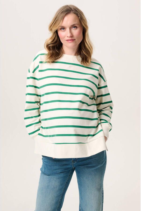Noppies maternity zwangerschaps gestreepte sweater groen