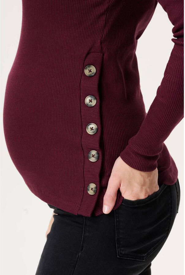 Noppies maternity zwangerschaps longsleeve donkerrood - Foto 3
